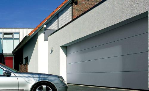 Grey Sectional Garage Door WideBoard4